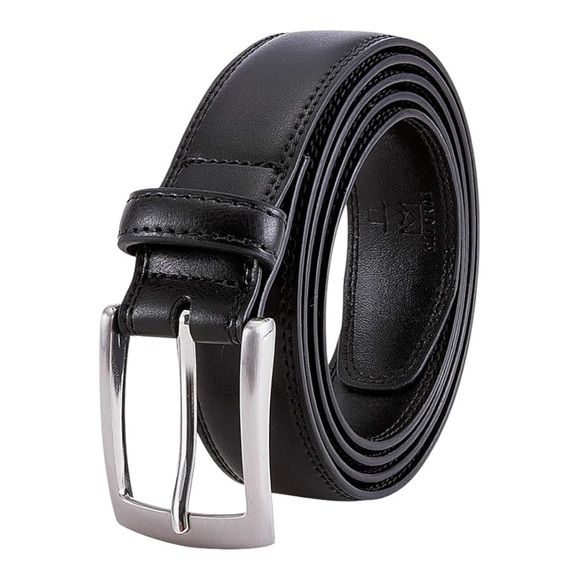 NWT-MILORDE-BLACK GENUINE LEATHER BELT-WAIST 42 - Picture 1 of 7